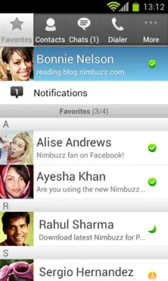 Nimbuzz Messenger android App screenshot 1